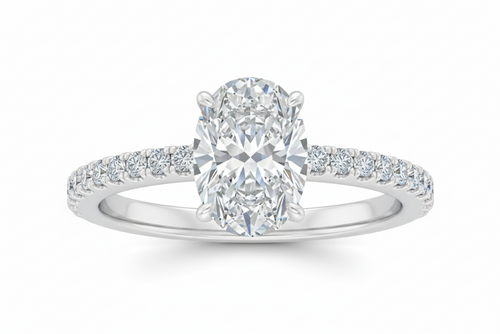 White Gold Oval Diamond Ring